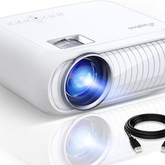 Home Theatre projector 1080P Full HD Supported, Upgraded 8500 Lux Video Projector Compatible with iOS/Android/Tablet/PC/TV Stick/USB/DVD/Game