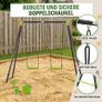 Double Garden Swing Set for Children Outdoor Metal Swing Frame Image 3
