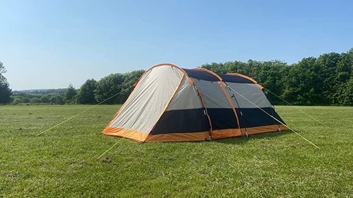 Outdoor Leisure Products Knightwick 3.7m x 2.2m 3 Berth Tunnel Tent Orange & Black