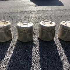 4 Vintage Stainless Steel Medical bins