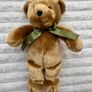 Harrods Knightsbridge Bear Green Bow Plush approx. 27 cm. Used Please see photos Image 2