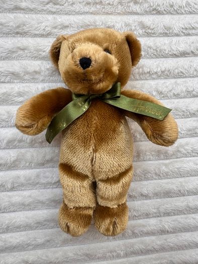 Harrods Knightsbridge Bear Green Bow Plush approx. 27 cm. Used Please see photos