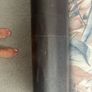 king size bed with black leather head board Image 6