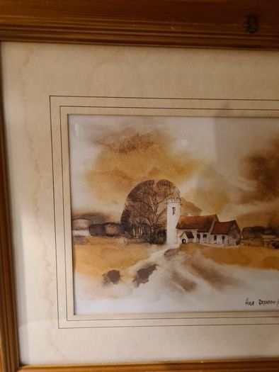 Hugh Brandon Cox "Old Church" signed print