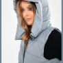 Miriam longline Padded Gilet with Hood in Steel Blue Rising Image 3