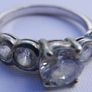 Vintage Sterling Silver Round-cut CZ Engagement Ring Size P - 3,90g Image 7