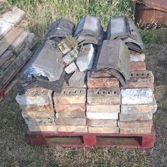 Used bricks, ridge tiles