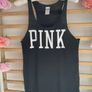 slerpwear Victoria secrets pink black sleepwear vest top size small Image 3