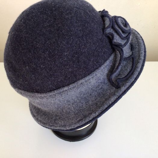 Ladies Cloche Bucket 100% Wool Hat 1940s Style