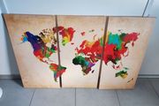 Large World Map On Canvas