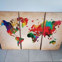 Large World Map On Canvas