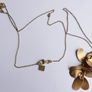 Vintage Long Sterling Silver 925 Gold Plated Leaf Pendant Necklace length 32" - 11g Image 6