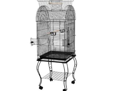 Large Parrot Cage Large Bird Aviary with Pedestal Wheels, with Open Skylight for Canary Parrot Wire Bird Cage (excluding toys)