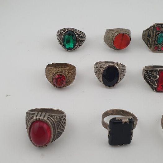 Antique Heritage Ring Collection 15 Rustic Brass Jewellery Pieces