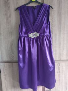 Satin look dress with rhinestones decoration size SM and ml new