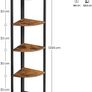 5 Tier Corner Shelf Bookcase Storage Shelf Multifunctional Living Room Bedroom Office Industrial Design Vintage Brown/Black Image 3
