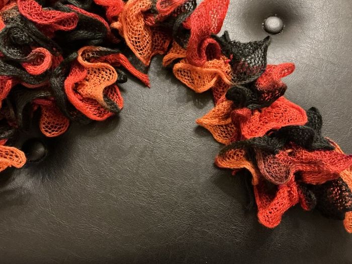 scarf handmade wool knitted