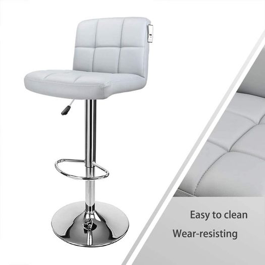 Bar Stools, with Chromed Framework, 360 Degree Rotary, Soft Padded Chairs,Set of 2 (FREE POSTAGE)