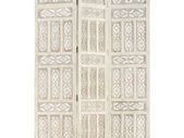 Hand carved 3-Panel Room Divider White 120x165 cm Solid Mango Wood