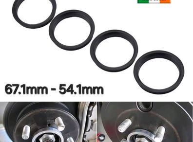 4pcs Black Car Plastic Wheel Hub Centric Rings Spigot rings Center Bore 67.1-54.1mm