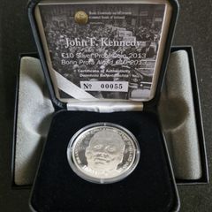 Ireland 2013 John F Kennedy Silver Proof 10 Euro Coin