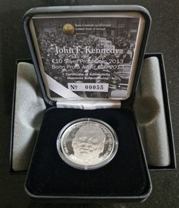 Ireland 2013 John F Kennedy Silver Proof 10 Euro Coin