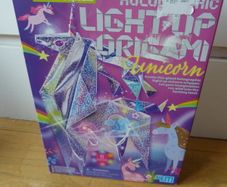 Holographic light-up origami unicorn
