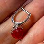 Sterling silver red heart drop earrings ring and pendant necklace set  New Image 4