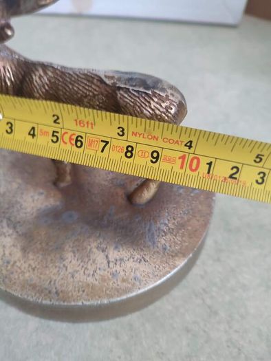 Vintage Brass effect Deer on circle base.