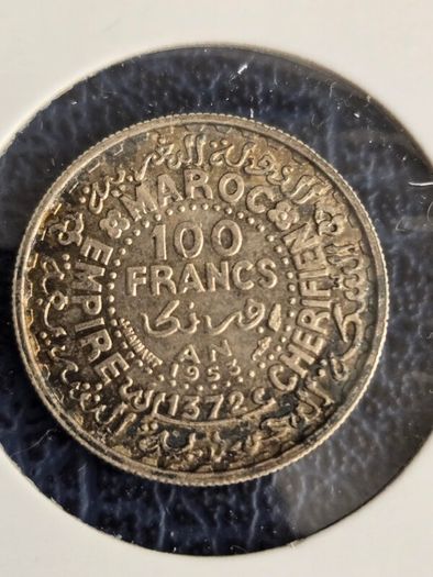 French. Morocco silver coin