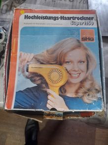 Vintage SHG Super 1250 Hairdrier in its Original Box, likely from the 60s or 70s Working, Postage Available