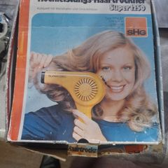 Vintage SHG Super 1250 Hairdrier in its Original Box, likely from the 60s or 70s Working, Postage Available