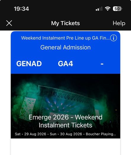 Emerge weekend tkts