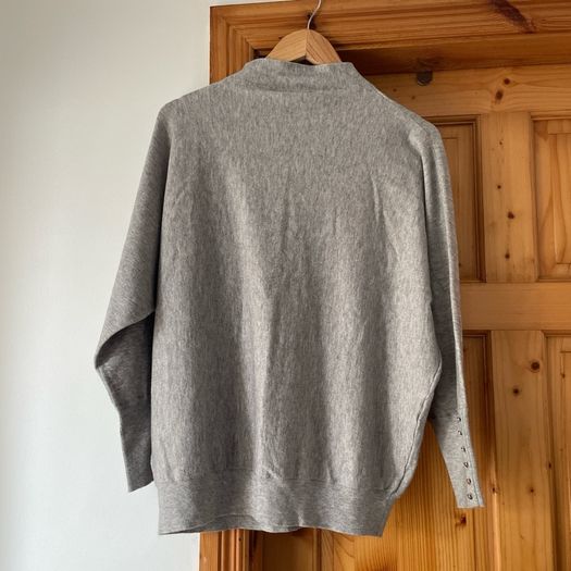 Gallery grey button cuff jumper size 12 to 14 New