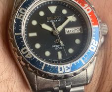 Vintage Pepsi Seiko Sports 200 Kinetic Diver