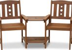 FREE P&P Outdoor Hardwood Jack & Jill Chair Set, Wood, Natural, 162.1 (W) x 91.4 (H) x 72.9 (D) cm