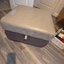 DFS Genuine Leather Recliner Sofa Suite and Footstool Image 6