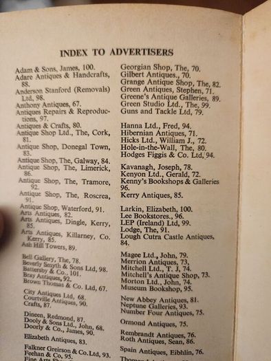 A Guide To  Irish  Antiques  And Antiquedealees 1967. Edited By  George Stacpoole. Paperback In Good Condition.