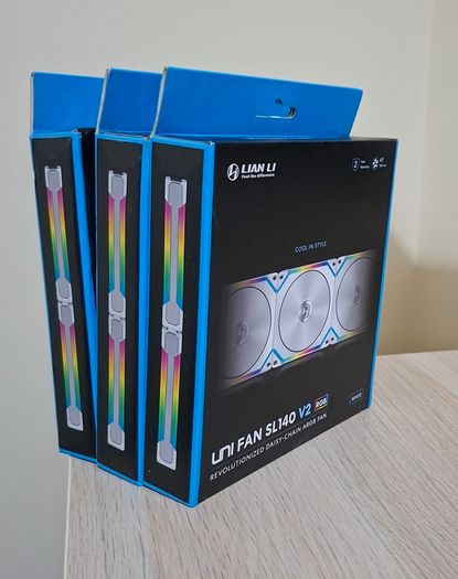 3 x Lian Li UNI SL140 V2 Addressable RGB White 140mm Fan