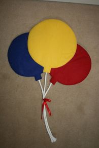 Set of 3 Balloons Felt Decoration - Nursery,Bedroom or Playroom Wall