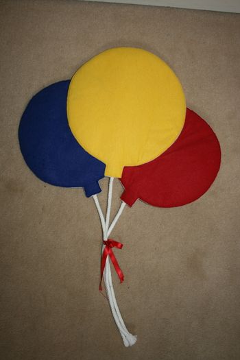 Set of 3 Balloons Felt Decoration - Nursery,Bedroom or Playroom Wall