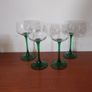Fabulous Set of Four Vintage Retro Luminarc Long Emerald Green Stemmed Alsace White Wine Glasses, Made in France, Circa 1970, (Slim Tapered Stems) Image 3