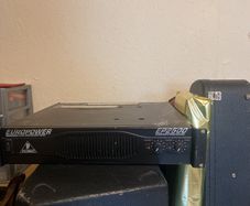 PA System (Speakers, Power Amp + Desk)