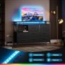 Black Chest of Drawers Bedroom, with LED Light trip with 10 Adjustable Colors Image 5