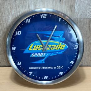 Lucozade Promotional Wall Clock - Mancave Bar Soft Drinks Sports Energy