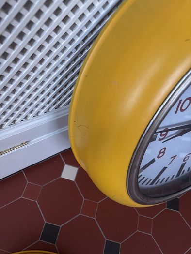 large clock and pendant light