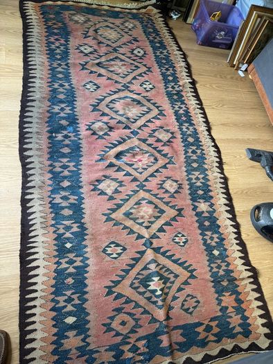 Large Antique/Vintage Hand-Woven Anatolian Kilim Runner (270cm x 133cm)