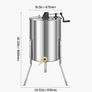 Manual Honey Extractor, 4/8 Frames Honey Spinner Extractor, Stainless Steel Beekeeping Extraction, Honeycomb Drum Spinner with Lid, Apiary Centrifuge Equipment with Height Adjustable Stand Image 6