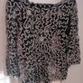 Black Lace top with applique silver ribbon and sequins Image 7
