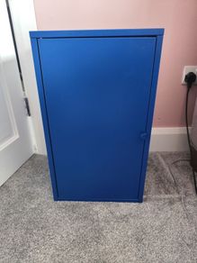Two metal bedside lockers